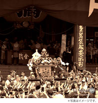 三社祭, 浅草寺本堂前, 神輿をさす, 差し上げる