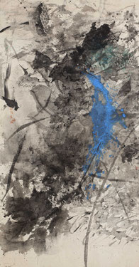 雨后 AFTER RAIN 175X93CM 纸本水墨与矿物色 INK & MINERAL COLOR ON PAPER 2026