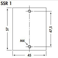 SSR1 Fischer ヒートシンク ネジ穴配置図