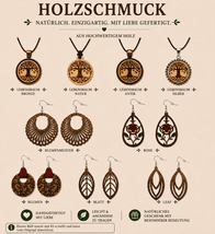Holzschmuck Ohrringe und Halskette handgefertigt
