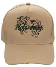 Kappe Steiermark hellgrau, stick grün