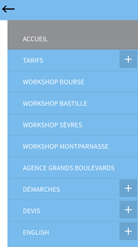 Cliquez sur les 3 petites barres et accédez au menu dynamique