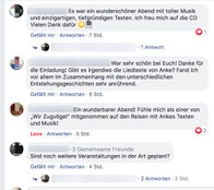 Rückmeldungen, die sich über das Facebook-Profil des Veranstalters einfanden