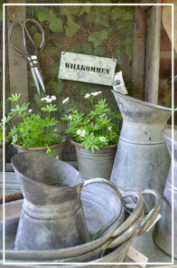 Zink, Emaille und Rost Gartendekoration im Laden von Sternschnuppe home & garden in Eichelhardt, Goldwiese 7, 57612 Eichelhardt