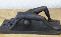 sculpture femme nu patine bronze