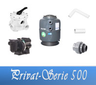 Bausatz Filteranlage Privat Serie D500 Fiberplast mit Filterpumpe Sta-Rite