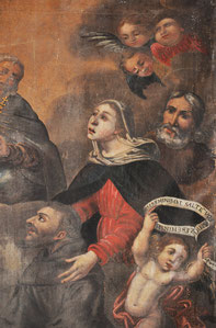 Olmeta di Capi Corsu - Ames du Purgatoire (Marc'Antonio De Santis peintre italien actif en Corse dès 1647- Bastia 1681) - détail