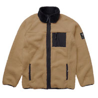 Mystic DTS Teddy Zip thru Sweat Slate Brown