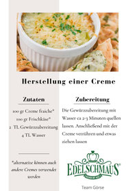 Herstellung einer Creme / eines Dips Edelschmaus Rezept