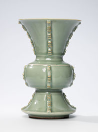 Gu; 'Beaker' vase; 'Flaring' vase (Longquan ware, Yuan dynasty)