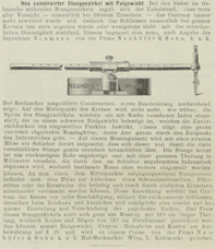 Neuhöfer's beam compass with pole weight. Der Bautechniker 30. September 1898, p.810. [ANNO]