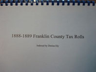 Cover of 1888-1889 Franklin County Tax Rolls