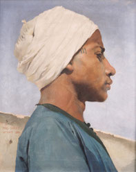 Paul Leroy, Portrait d’un jeune guide arabe, 1884, huile sur toile, collection musée des beaux-arts de Brest métropole.