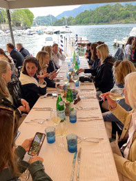 Lunch in Sala Comacina - note the wine!