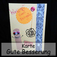 Karte: Gute Besserung mit Pflaster und Scrapbooking Elementen