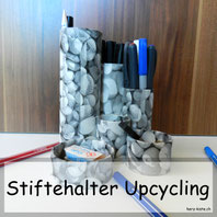 Stiftehalter Upcycling mit der Serviettentechnik