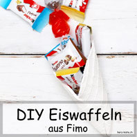 Selbstgemachte Eiswaffeln aus Fimo - Geschenkidee