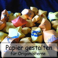 Papier bestempeln für Origamisterne
