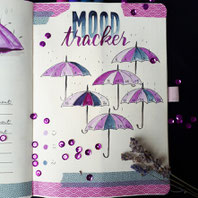 paper break boutique creteil bullet journal ateliers page mood tracker inspiration dessin aquarelle parapluies