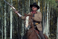 Rooster shoots it out with the Ned Pepper gang: even though "True Grit" is set in Arkansas, most of John Wayne's scenes were accomplished in and around the Colorado towns of Ridgway and Ouray.