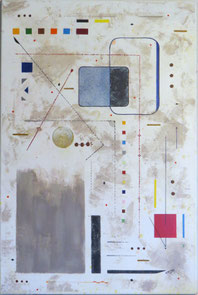 daluz composition géométrique abstraite aux formes colorées inspiration Kandinsky et Miró