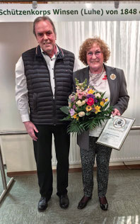 1. Vorsitzender Wilfried Rieck und Ehrenmitglied Heide Marlen Simoleit.