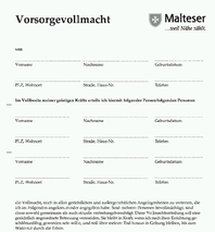 Vorsorgevollmacht der Malteser