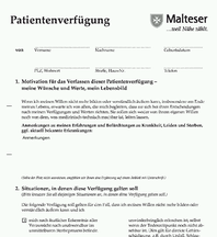 Patientenverfügung der Malteser