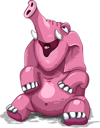 Nicht an einen Rosa Elefant denken - Comic Zeichnung