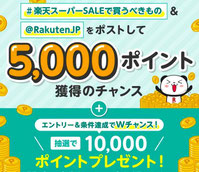 楽天 最大5000ポイント プレゼント
