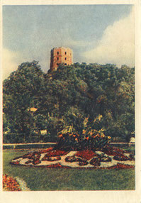 Vilnius. Gedimino bokštas (1957m). / Gediminas tower in 1957. Publisher "PRAVDA". Photo by L.Baradulinas