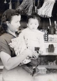 Maria Eugenia Yepes de Loretto with Jose Jorge Yepes, first Birthday, Guadalajara, Jalisco, Mexico.