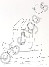 Dampfschiff Kindergartentasche