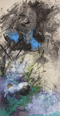 光合 PHOTOSYNTHESIS 175X93CM 纸本水墨与矿物色 INK & MINERAL COLOR ON PAPER 2026