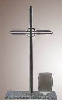 EDELSTAHL GRABKREUZ 135 X 68 CM