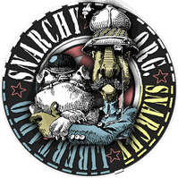 Snarchy main logo with comic British soldier and a bulldog with a bowler hat