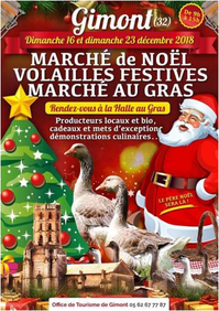 Marché de noël, volailles festives marché au gras, producteurs locaux, gimont , gers, décembre 2018