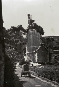 Destruction du phare Sud pendant la seconde guerre