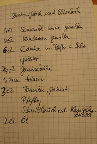 Rezept für den weltbesten vegetarischen Brotaufstrich nach Elisabeth