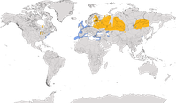 Karte zur Verbreitung der Zwergmöwe (Hydrocoloeus minutus)