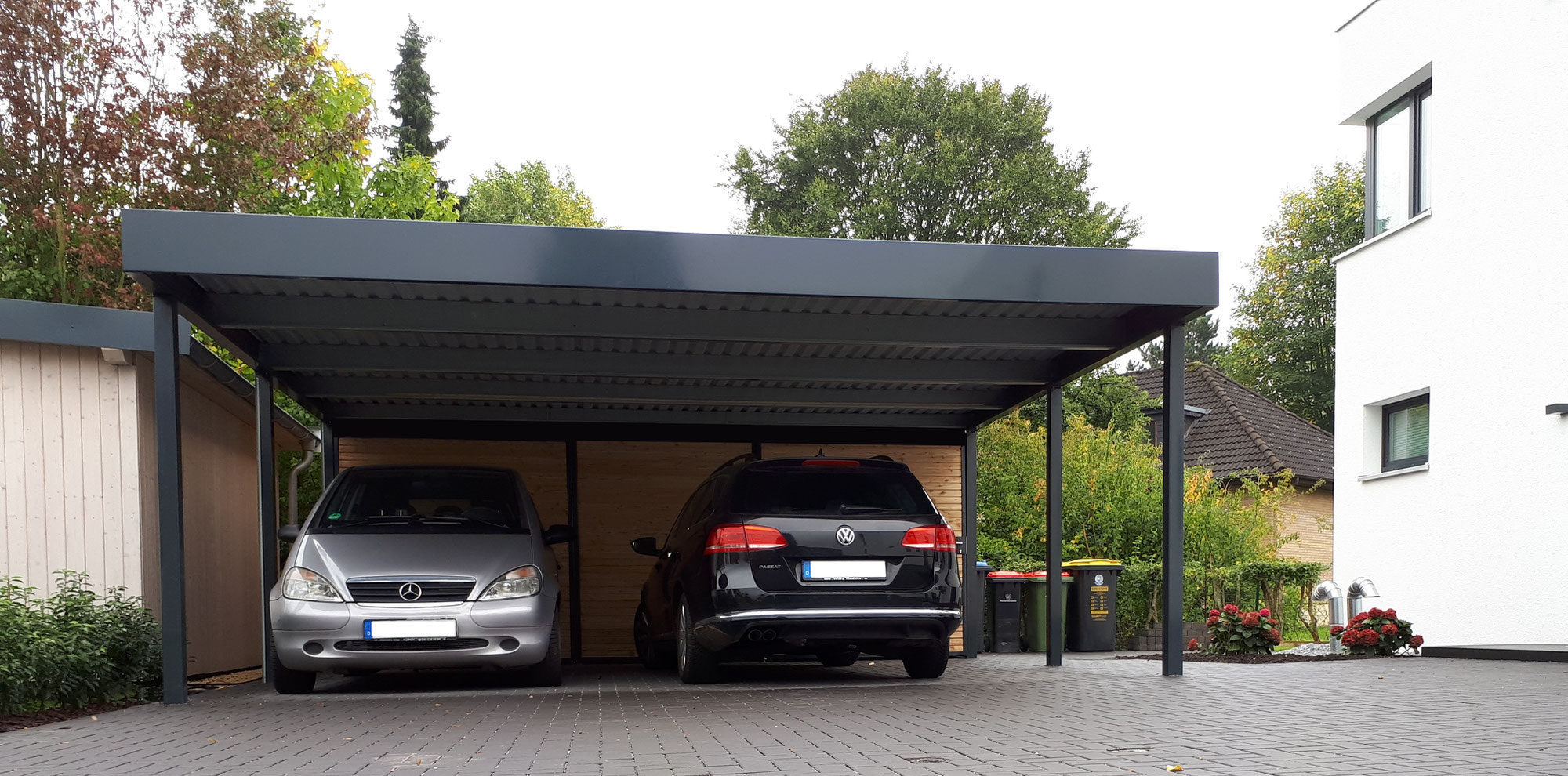 Stahlcarports Doppelcarports Schmiedezaune Sichtschutztore