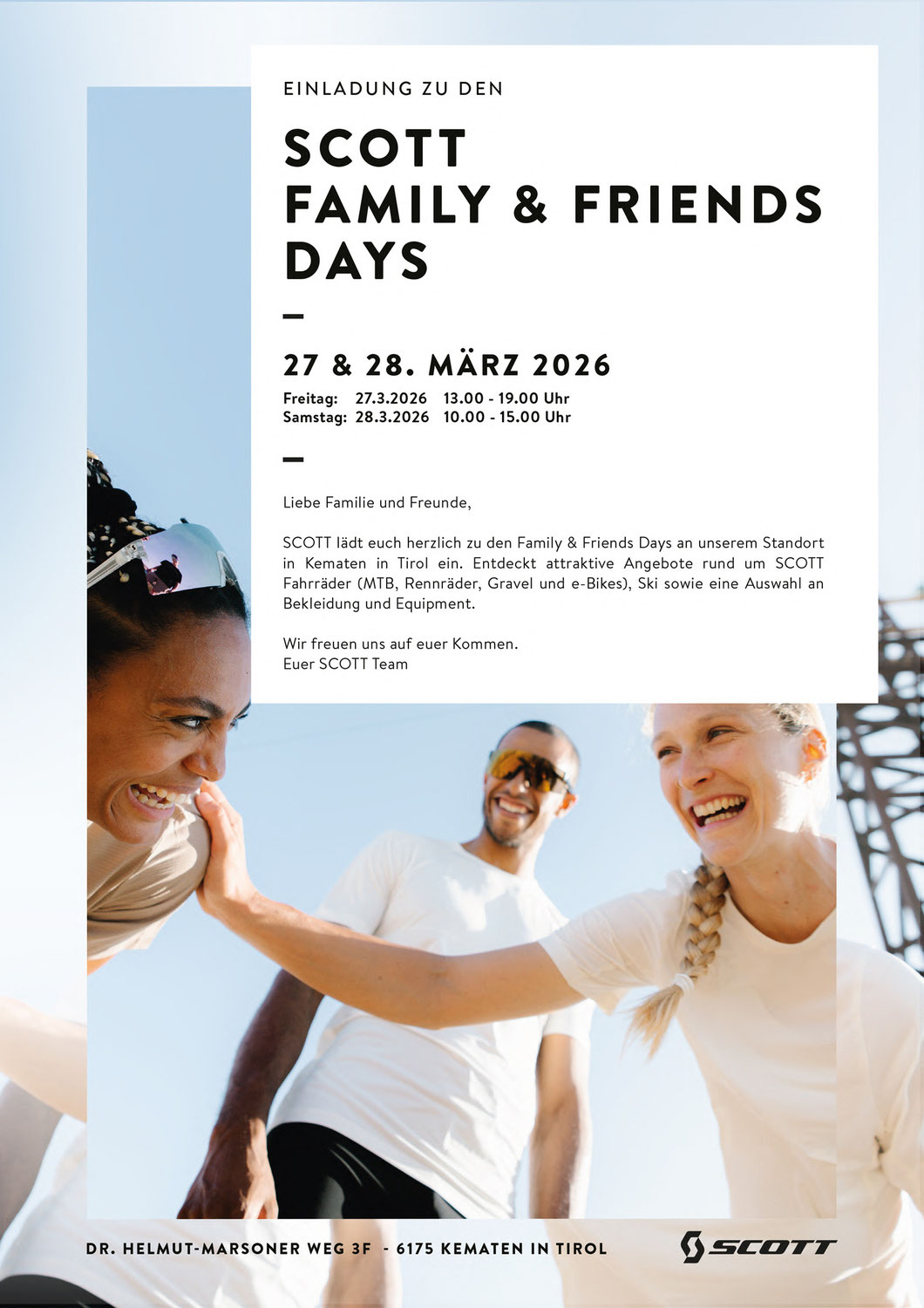 Einladung zu den Scott Family & Friends Days