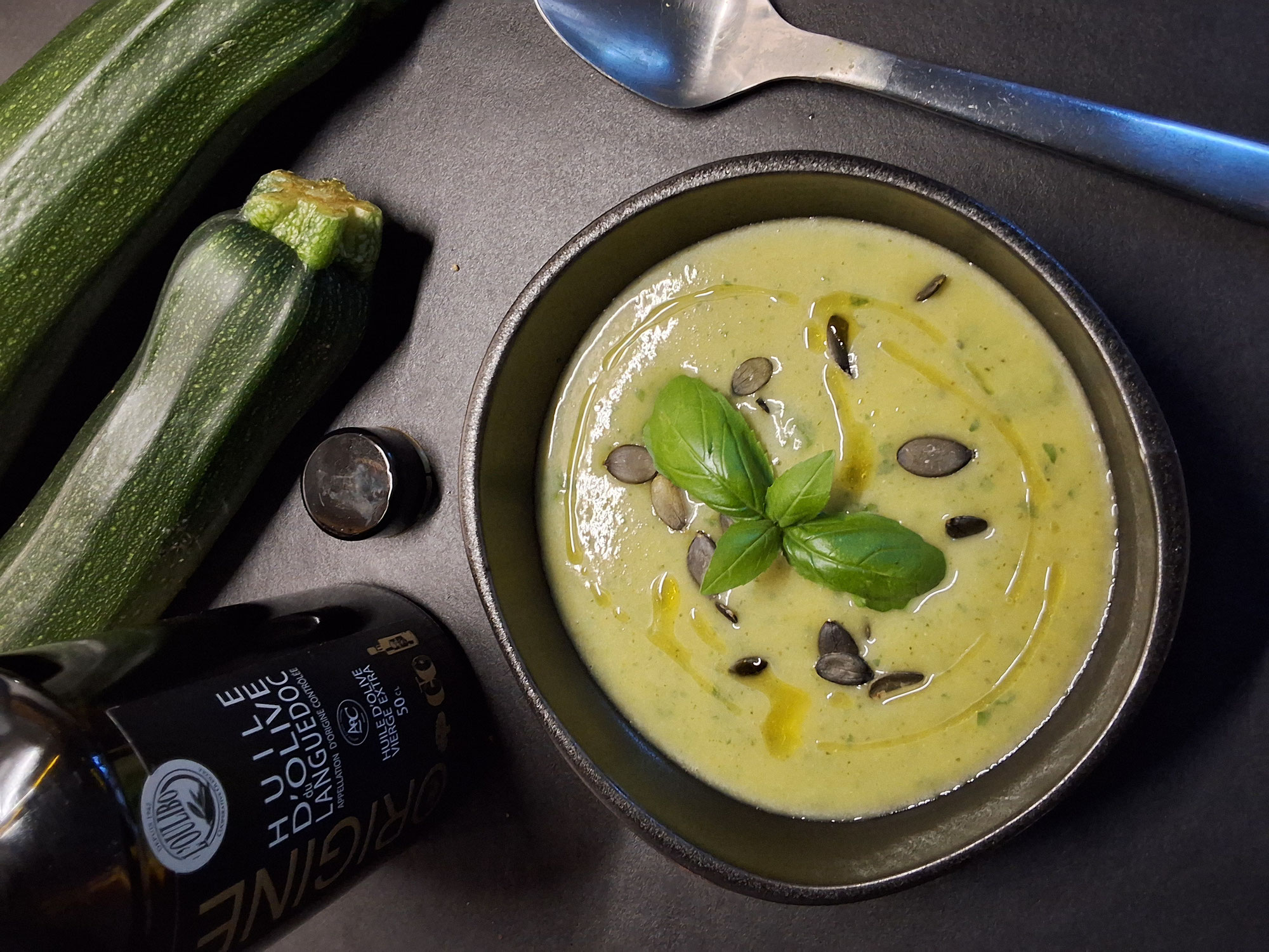 Glacé de courgettes du jardin de Coralie, au basilic frais