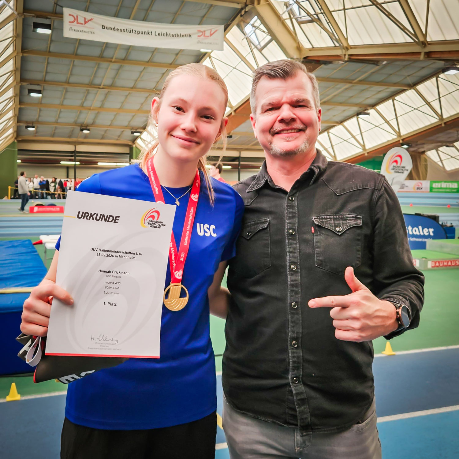 U16 glänzt mit Gold, 3x Silber und 2x Bronze bei Badischen Hallenmeisterschaften