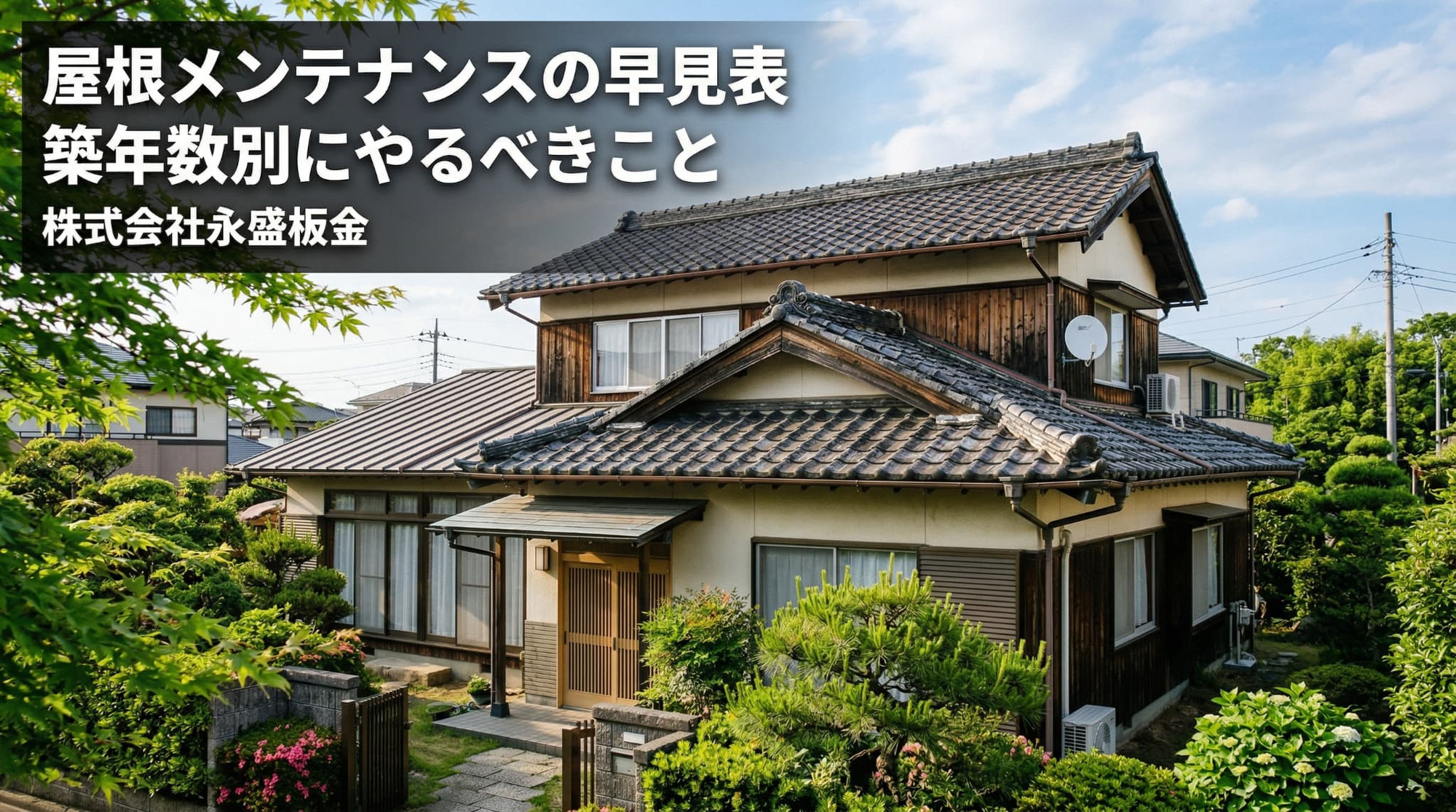 屋根メンテナンスの早見表｜築年数別にやるべきこと