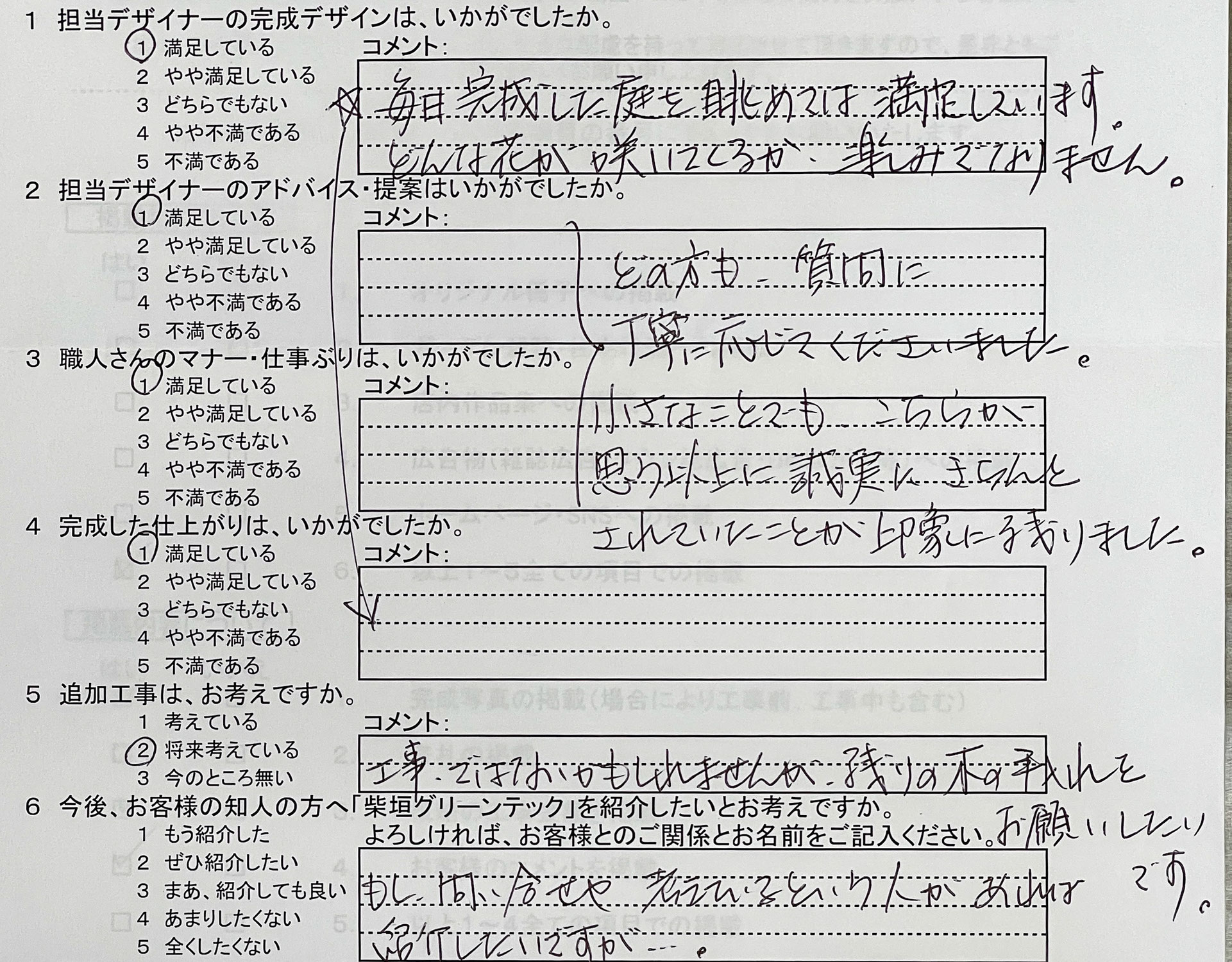 【CUSTOMER　VOICE】春日井市　M様より頂きましたアンケート