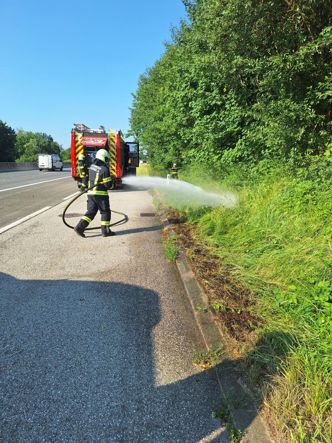 Brandeinsatz auf der A1