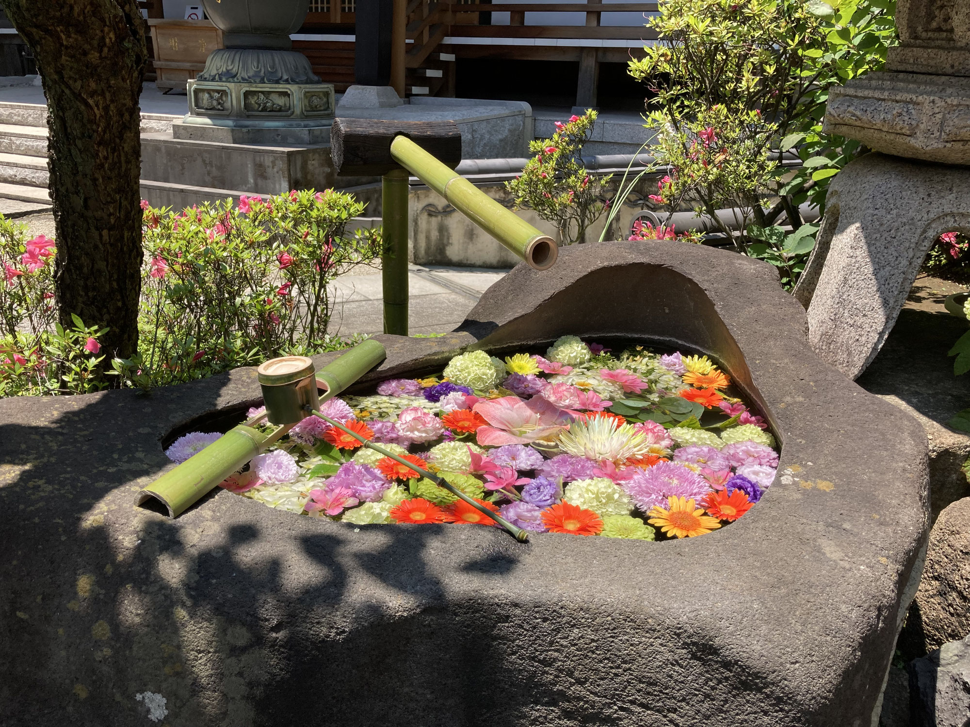 川崎市川崎区のお寺、幸福寺様の筧の交換。