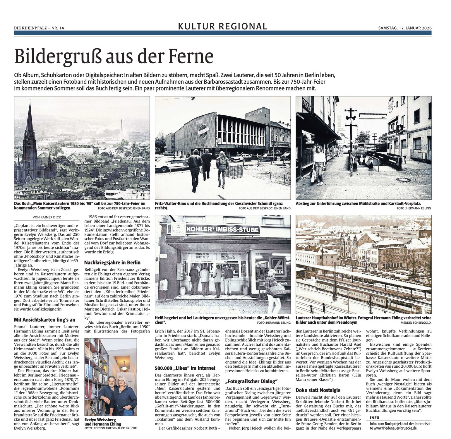 Und jetzt auch in der RHEINPFALZ !