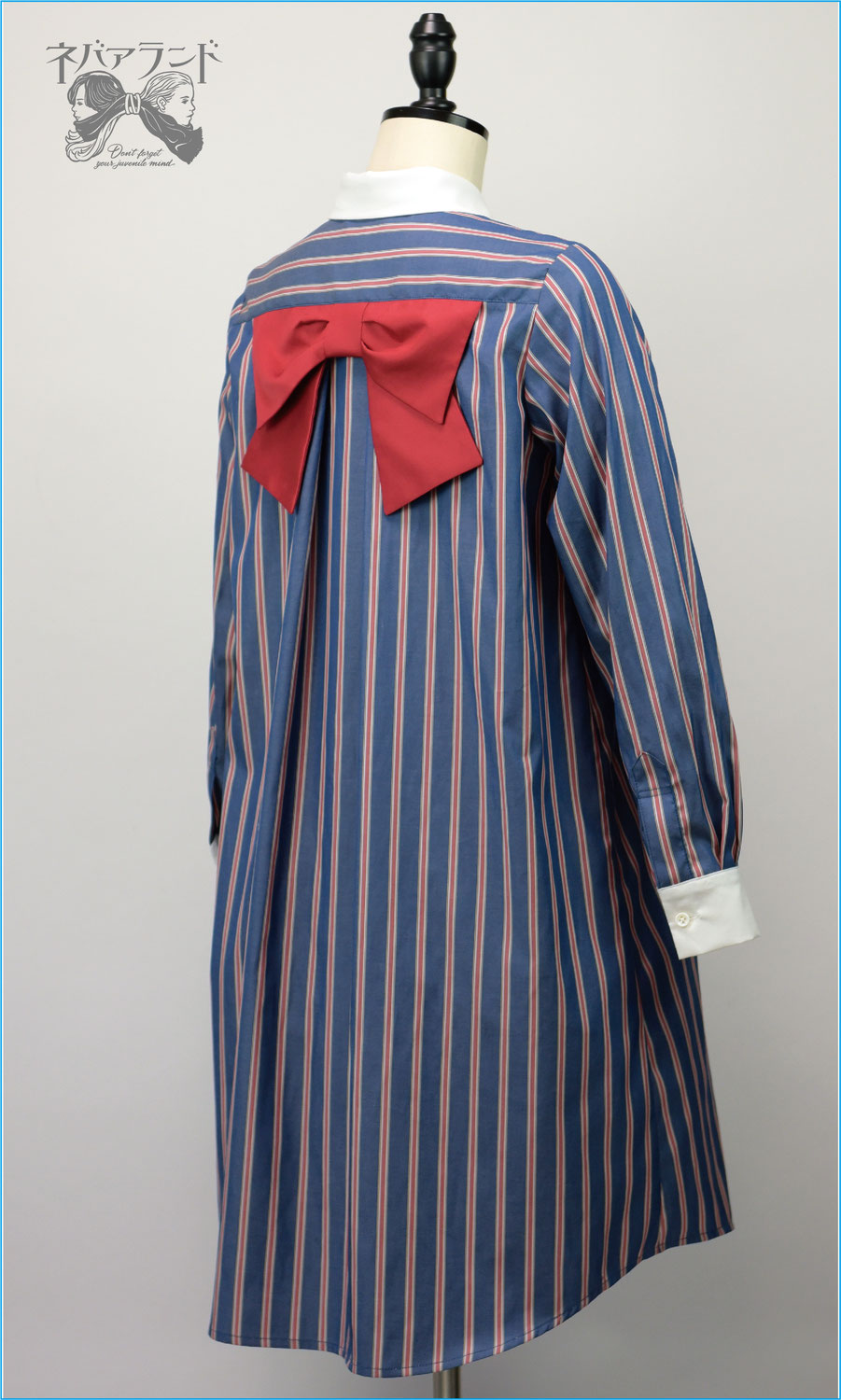【発売】リボンシャツワンピース〈紺赤〉を入荷いたしました！